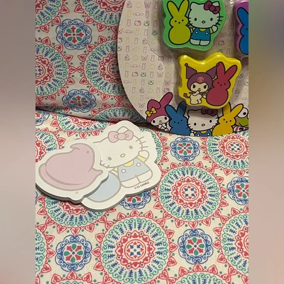 NWT Hello Kitty X Peeps Bundle bubbles body wash stickers erasers bunny poppit - Picture 10 of 12